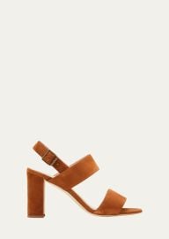 Manolo Blahnik Khan Suede 90mm Sandals - at Bergdorf Goodman